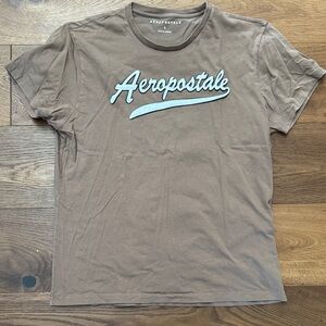 Aeropostale Men's Brown Tee with Logo